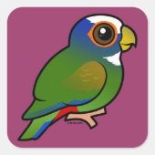 Witgekroonde papegaai vierkante sticker (Voorkant)