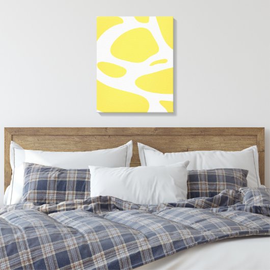 Witgele abstracte canvasafdruk canvas afdruk (Insitu (Slaapkamer))