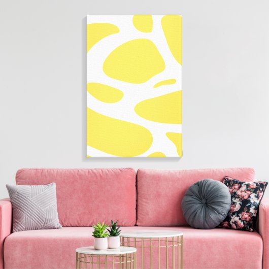 Witgele abstracte canvasafdruk canvas afdruk (Insitu (Woonkamer))