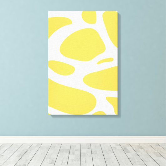 Witgele abstracte canvasafdruk canvas afdruk (Insitu (Houten vloer))