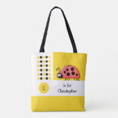 Witgele baby speelgoed tote bag (Achterkant)