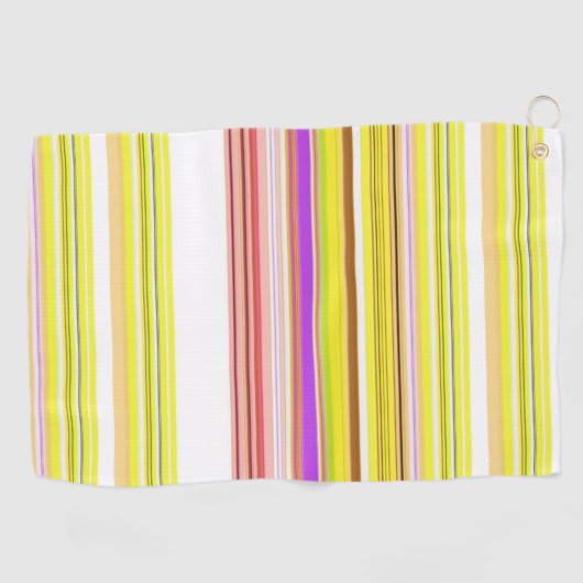 Witgele strepen golfhanddoek (Horizontaal)