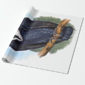 witgepompte vogelstand cadeaupapier (Uitgerold)