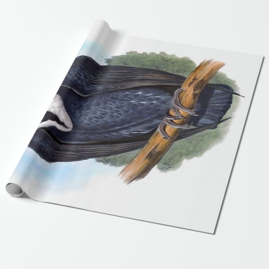 witgepompte vogelstand cadeaupapier (Uitgerold)