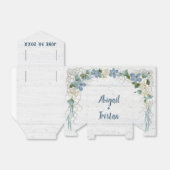 Witgeschilderd hout met trouwbloemen bedankdoosjes (Uitgevouwen)