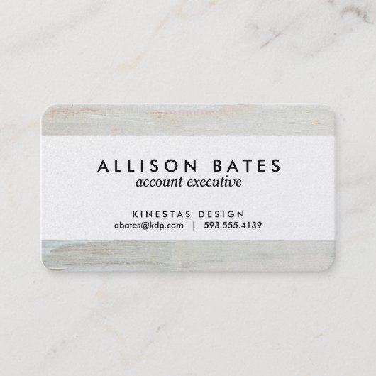 witgewassen Barn Wood White Woodgrain Visitekaartje (Voorkant)