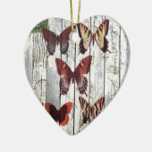 witgewassen schuur - bohemisch franse vlinder keramisch ornament (Links)