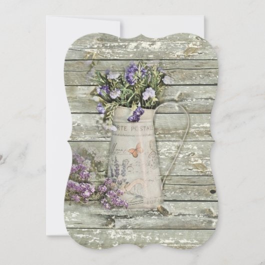 witgewassen schuur hout boerderij zomer lavendel kaart (Voorkant)