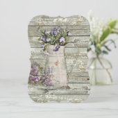 witgewassen schuur hout boerderij zomer lavendel kaart (Staand voorkant)