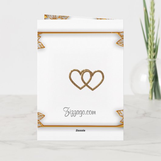 Witgoud 50e trouwdagjubileum kaart (Achterkant)