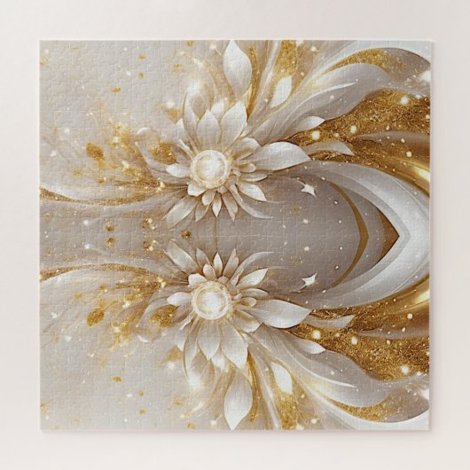 Witgoud Bloemen puzzel (Horizontaal)