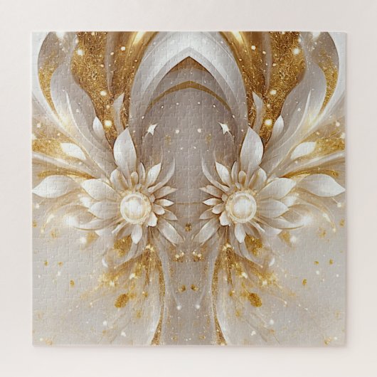 Witgoud Bloemen puzzel Legpuzzel (Verticaal)