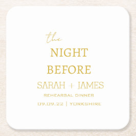 Witgoud de avond voor repetitie diner feest kartonnen onderzetters