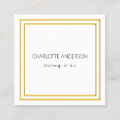 Witgoud elegante minimalistische QR-code Vierkante Visitekaartje (Voorkant)