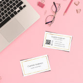 Witgoud elegante minimalistische QR-code Visitekaartje