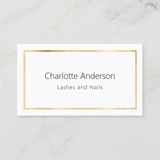 Witgoud elegante minimalistische QR-code Visitekaartje (Voorkant)