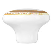 Witgoud gepersonaliseerd monogram keramische knop (Zijkant)