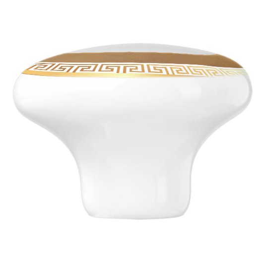 Witgoud gepersonaliseerd monogram keramische knop (Zijkant)