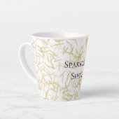 Witgoud Glam Glitzy Schittering Latte Mok (Linkerhoek)