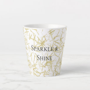Witgoud Glam Glitzy Schittering Latte Mok