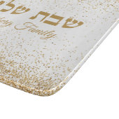 Witgoud Glitter Joods Hebreeuws Shabbat Shalom Snijplank (Hoek)