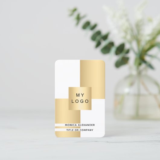 Witgoud logo QR code professional Visitekaartje (Staand voorkant)