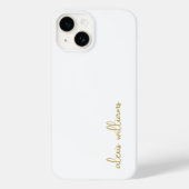 Witgoud minimalistisch script handtekening monogra Case-Mate iPhone case (Achterkant)