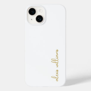 Witgoud minimalistisch script handtekening monogra Case-Mate iPhone 14 hoesje