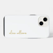 Witgoud minimalistisch script handtekening monogra iPhone hoesje (Achterkant horizontaal)