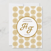 Witgoud Modern  Nikah Moslim Bruiloft Kaart (Achterkant)