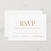 Witgoud Monogram Moderne Bruiloft RSVP (Voorkant / Achterkant)