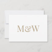 Witgoud Monogram Moderne Bruiloft RSVP Kaartje (Achterkant)