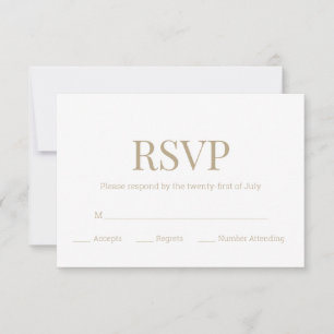 Witgoud Monogram Moderne Bruiloft RSVP Kaartje