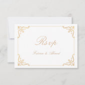 witgoud moslim bruiloft RSVP Kaart (Voorkant)