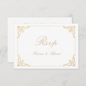 witgoud moslim bruiloft RSVP Kaart (Voorkant / Achterkant)