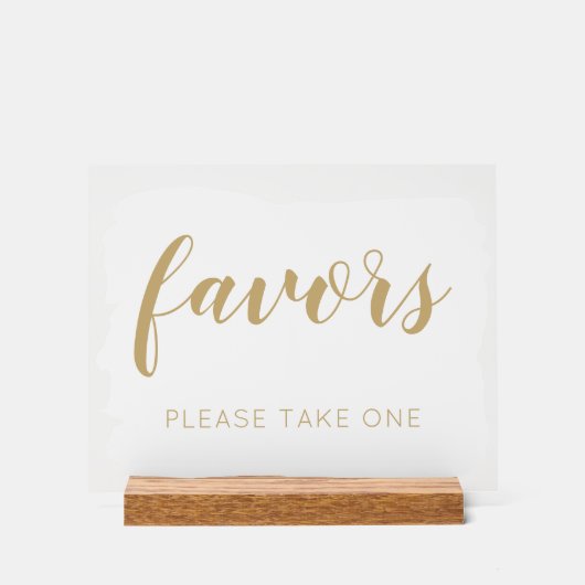 Witgoud neem alsjeblieft één huwelijksgunst acryl bord (Voorkant)