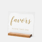 Witgoud neem alsjeblieft één huwelijksgunst acryl bord (Hoek)