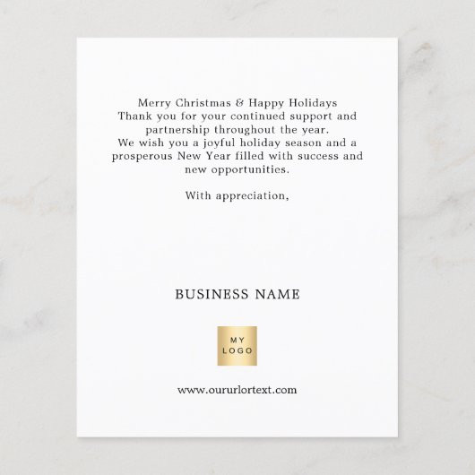 Witgoud script business logo Christmas Flyer (Achterkant)