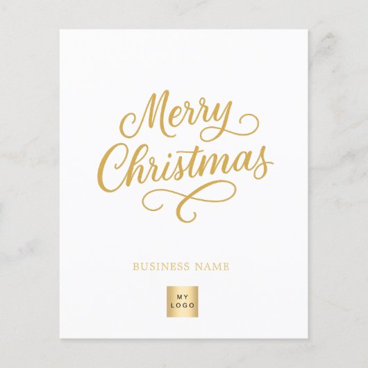 Witgoud script business logo Christmas Flyer (Voorkant)