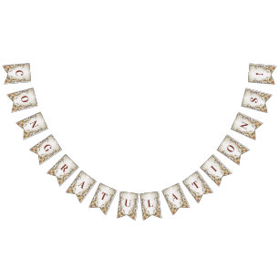 Witgouden bloemen Bunting vlag Vlaggetjes