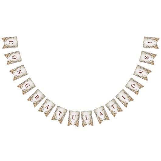 Witgouden bloemen Bunting vlag Vlaggetjes (Alle)
