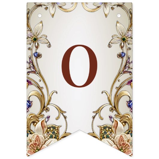 Witgouden bloemen Bunting vlag Vlaggetjes (Tweede vlag)