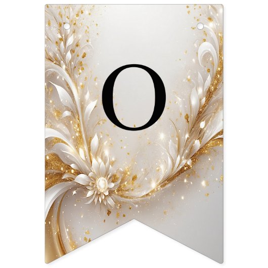 Witgouden bloemen Bunting vlag Vlaggetjes (Tweede vlag)