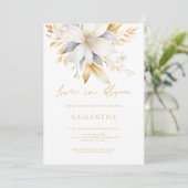 Witgouden bloemen houden van in bloei Vrijgezellen Kaart (Staand voorkant)