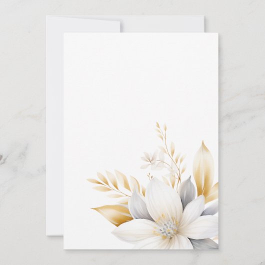 Witgouden bloemen houden van in bloei Vrijgezellen Kaart (Achterkant)