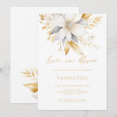 Witgouden bloemen houden van in bloei Vrijgezellen Kaart (Voorkant / Achterkant)