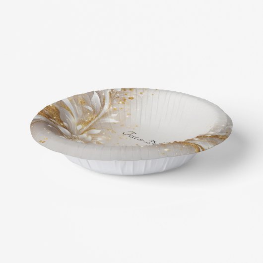 Witgouden bloemen papieren kommen (Gebogen)