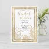  witgouden bloemenkant Vrijgezellenfeest Kaart (Staand voorkant)