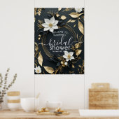 Witgouden bloemenkrans Vrijgezellenfeest Welkom Poster (Keuken)