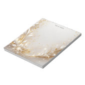 Witgouden bloemig Notitieblok (Linkerzijde)